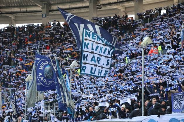 23 11 2025, Football, Men, 2 Bundesliga, Season 2025 2026, Karlsruher SC SV 07 Elversberg, The Fans Karlsruher SC Karlsruhe BBBank Wildpark Baden Württemberg Germany DEU Copyright: xSebastianxBachx