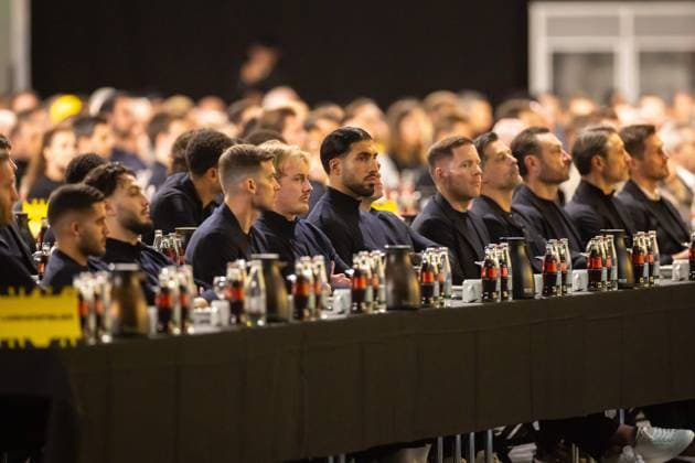 23 11 2025, Football, Season 2025 2026, 1 Bundesliga, General Meeting Borussia Dortmund, f l Yan Couto Borussia Dortmund , Ramy Bensebaini Borussia Dortmund , Pascal Groß Borussia Dortmund , Julian Brandt Borussia Dortmund , Emre Can Borussia Dortmund , Dortmund Messe Wetsfalenhalle NRW Germany xRHR PHOTO DEx Copyright: DennisxEwert RHR-FOTOx RHR-FOTO DE