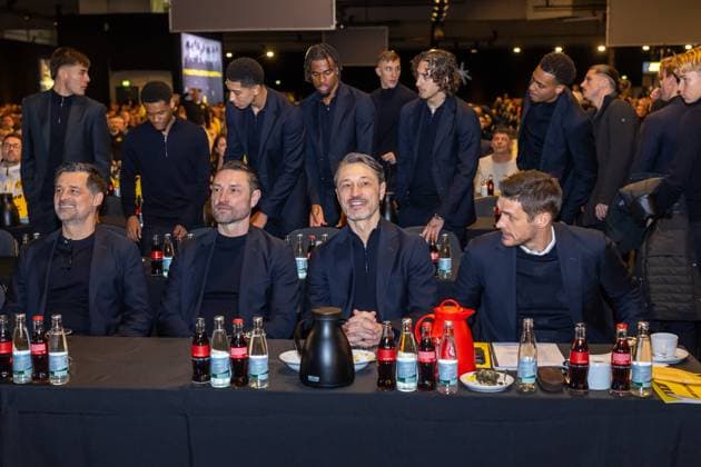 23 11 2025, Football, Season 2025 2026, 1 Bundesliga, General Meeting Borussia Dortmund, f l Co Coach Filip Tapalovic Borussia Dortmund , Co Coach Robert Kovac Borussia Dortmund , Coach Niko Kovac Borussia Dortmund , Sports Director Sebastian Kehl Borussia Dortmund , Dortmund Messe Wetsfalenhalle NRW Germany xRHR PHOTO DEx Copyright: DennisxEwert RHR-FOTOx RHR-FOTO DE