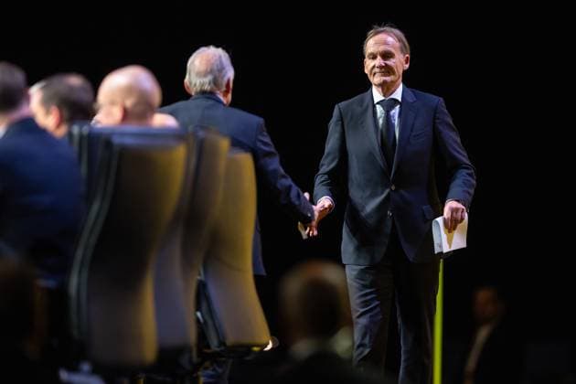 23 11 2025, Football, Season 2025 2026, 1 Bundesliga, General Meeting Borussia Dortmund, from l President Dr Reinhold Lunow Borussia Dortmund , Chairman of the Management Hans Joachim Watzke Borussia Dortmund , Dortmund Messe Wetsfalenhalle NRW Germany xRHR PHOTO DEx Copyright: DennisxEwert RHR-FOTOx RHR-FOTO DE