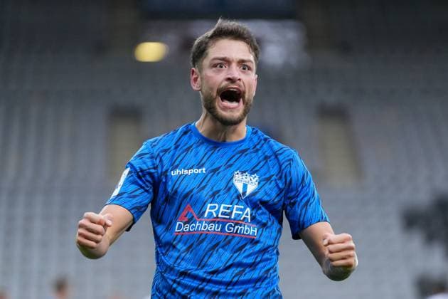 Leon Petö SGV Freiberg, 07 Goal celebration, Emotions, Goal shot, Conclusion, Goal success, Goal , Germany, Football, Regionalliga Südwest, 18 Matchday, 2025 2026, SC Freiburg II vs SGV Freiberg, 23 11 2025, Dreisamstadion, Freiburg, Germany DFB REGULATIONS PROHIBIT ANY USE OF PHOTOGRAPHS AS IMAGE SEQUENCES AND OR QUASI VIDEO Freiburg Dreisamstadion Baden Wuerttemberg Germany Copyright: xArnexAmbergx