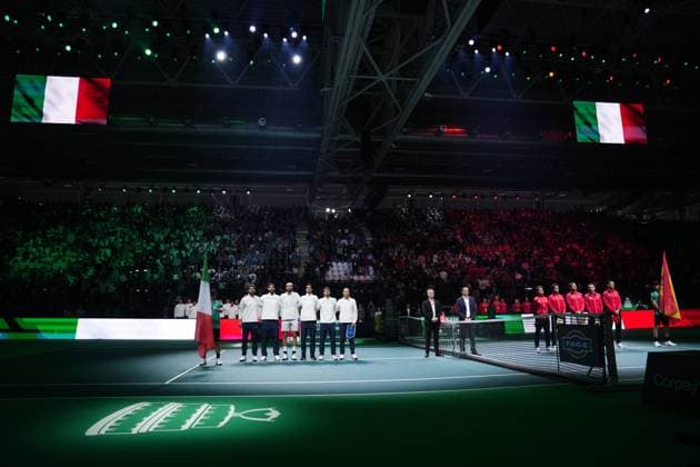 Line up during Davis Cup Finals 2025 finals match between Matteo Berrettini (Italy) and Pablo Carreno Busta (Spain) at Bologna Fiere, Bologna, Italy - November 23, 2025. - Tennis.  Copyright: xMassimoxPaolone LaPressex