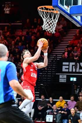 23 11 2025 Basketball Season 2025 2026 2 Bundesliga Pro A 10 Matchday Nuremberg Falcons Basketball Club NBC BBC Bayreuth AlSch xalxscx Vincent John Friederici 30, Nuremberg Falcons BC NBC