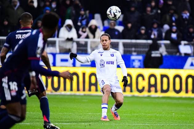 FOOTBALL : AJ Auxerre vs OL - Ligue 1 McDonalds - JournÃ e 13 - 23 11 2025 Kevin Danois (AJ Auxerre) AuxerreFrance  Copyright: xBaptistexAutissierx