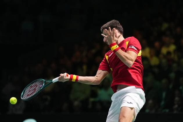 Pablo Carreno Busta in action during Davis Cup Finals 2025 finals match between Matteo Berrettini (Italy) and Pablo Carreno Busta (Spain) at Bologna Fiere, Bologna, Italy - November 23, 2025. - Tennis.  Copyright: xMassimoxPaolone LaPressex