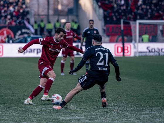 Germany Soccer, 2 Bundesliga 2025 26, Matchday 13 1 FC Nuremberg vs Arminia Bielefeld Max Morlock Stadion Nuremberg Mohamed Ali Zoma 1 FC Nuremberg, 23 Luka Lochoshvili 1 FC Nuremberg, 24 Copyright: xChristopherxRupprechtx