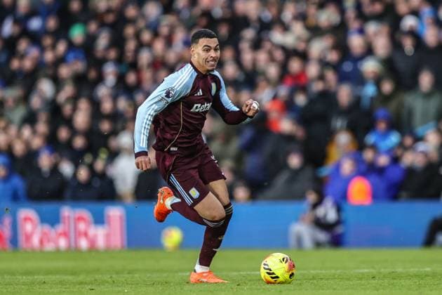 Premier League Leeds United v Aston Villa Morgan Rogers of Aston Villa during the Premier League match Leeds United vs Aston Villa at Elland Road, Leeds, United Kingdom, 23rd November 2025 (Photo by Alfie Cosgrove News Images) Leeds Elland Road West Yorkshire United Kingdom Copyright: xAlfiexCosgrove NewsxImagesx