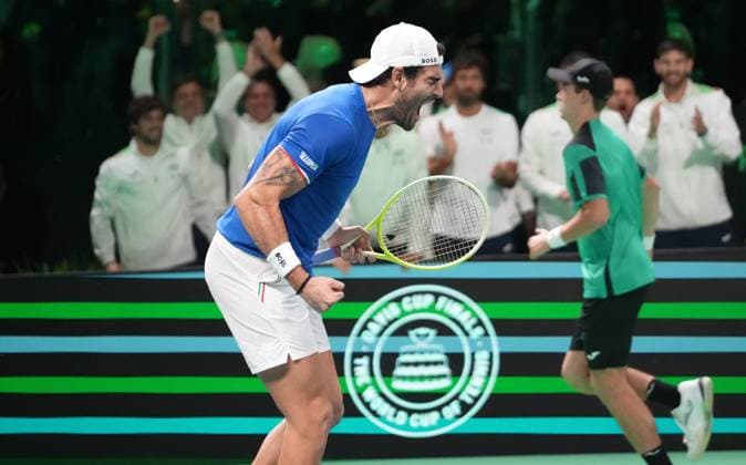 TENNIS - DAVIS CUP 2025 - FINAL 8 23 11 2025 Laurent Lairys MAXPPP - Matteo Berrettini of Italia during Davis Cup 2025, Final 8, Tennis event on 23November 2025 in Bologna, Italy - Photo Laurent Lairys Bologna Italy  Copyright: xMAXPPPxLaurentxLairysx LLR202511236562 LLR202511236562