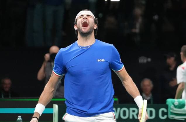 TENNIS - DAVIS CUP 2025 - FINAL 8 23 11 2025 Laurent Lairys MAXPPP - Matteo Berrettini of Italia during Davis Cup 2025, Final 8, Tennis event on 23November 2025 in Bologna, Italy - Photo Laurent Lairys Bologna Italy  Copyright: xMAXPPPxLaurentxLairysx LLR202511236575 LLR202511236575