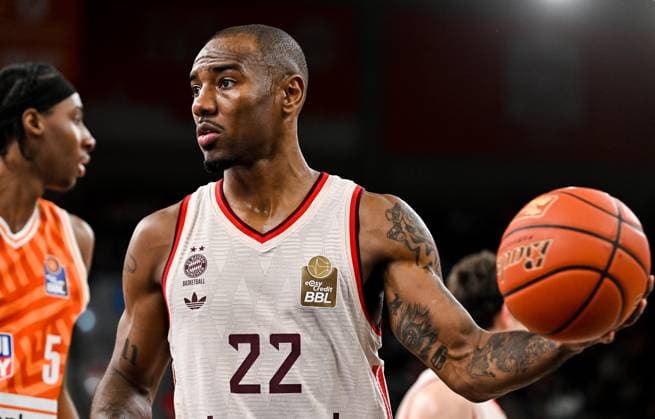 GER, BBL, ratiopharm Ulm vs FC Bayern Munich 23 11 2025, ratiopharm arena, Neu Ulm, GER, BBL, ratiopharm Ulm vs FC Bayern Munich, pictured Isiaha Mike Muenchen, 22 nordphotoxGmbHx xHafner nph00200