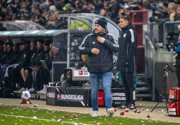 Soccer, Men, Season 2025 2026, 1 Bundesliga 11 Matchday , FC St Pauli 1 FC Union Berlin, Coach Steffen Baumgart 1 FC Union Berlin , 23 11 2025, Copyright: xMatthiasxKochx