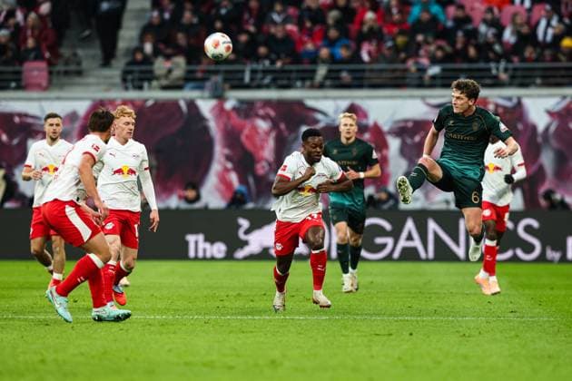 Jens Stage Werder Bremen,6 vs Ridle Baku RB Leipzig,17 1 Soccer Bundesliga Season 2025 2026 Point Match RB Leipzig vs Werder Bremen at the Red Bull Arena in Leipzig Action,Soccer,Germany,Man,Men,23 11 2025