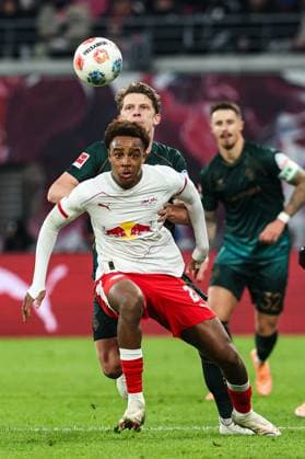 Assan Quedraogo RB Leipzig,20 1 Soccer Bundesliga Season 2025 2026 Point Match RB Leipzig vs Werder Bremen at the Red Bull Arena in Leipzig Action,Soccer,Germany,Man,Men,23 11 2025