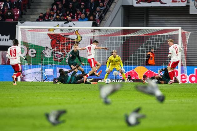 Christoph Baumgartner RB Leipzig,14 vs Karim Coulibaly Werder Bremen,31 1 Soccer Bundesliga Season 2025 2026 Point Match RB Leipzig vs Werder Bremen at the Red Bull Arena in Leipzig Action,Soccer,Germany,Man,Men,23 11 2025