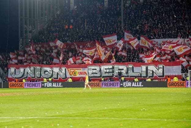 Soccer, Men, Season 2025 2026, 1 Bundesliga 11 Matchday , FC St Pauli 1 FC Union Berlin, Fans of Union in the guest block, 23 11 2025, Copyright: xMatthiasxKochx