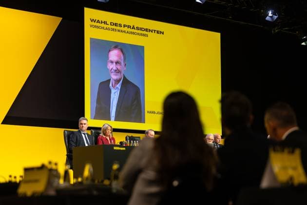 23 11 2025, Football, Season 2025 2026, 1 Bundesliga, General Meeting Borussia Dortmund, Chairman of the Management Hans Joachim Watzke Borussia Dortmund we propose as President, Dortmund Messe Wetsfalenhalle NRW Germany xRHR PHOTO DEx Copyright: DennisxEwert RHR-FOTOx RHR-FOTO DE
