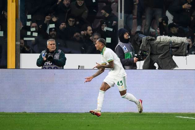 AS Roma v US Cremonese - Serie A Wesley of AS Roma celebrates after scoring a goal during the Serie A football match between AS Roma and US Cremonese. Cremona Italy Copyright: xNicolòxCampox