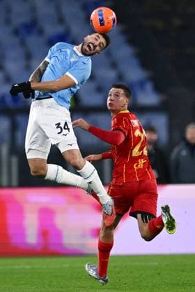 As Roma 23 11 2025 - campionato di calcio serie A Lazio-Lecce foto Antonello Sammarco Image nella foto: Mario Gila Fuentes-Francesco Camarda 