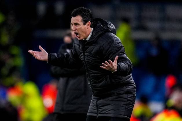 LEEDS, ENGLAND - NOVEMBER 23: Aston Villa head coach Unai Emery reacts during the Premier League match between Leeds United and Aston Villa at Elland Road on November 23, 2025 in Leeds, England. (Photo by Rene Nijhuis) SPO  Copyright: xRenexNijhuis