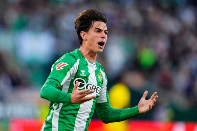 November 23, 2025, Sevilla, Sevilla, SPAIN: Valentin Gomez of Real Betis celebrates a goal during the Spanish league, LaLiga EA Sports, football match played between Real Betis and Girona FC at La Cartuja stadium on November 23, 2025, in Sevilla, Spain. Sevilla SPAIN - ZUMAa181 20251123_zaa_a181_185 Copyright: xJoaquinxCorcherox