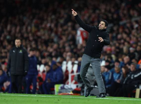 Mikel Arteta manager of Arsenal reacts Arsenal v Tottenham Hotspur, Premier League, Football, Emirates Stadium, London, UK - 23 Nov 2025London Emirates Stadium United Kingdom EDITORIAL USE ONLY No use with unauthorised audio, video, data, fixture lists, club league logos or live services. Online in-match use limited to 120 images, no video emulation. No use in betting, games or single club league player publications.  Copyright: xMichaelxZemanek Shutterstockx 15860967aa