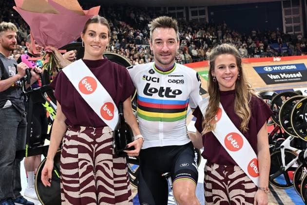 Italian Elia Viviani who retires from professional cycling pictured during the last day of the Zesdaagse Vlaanderen-Gent six-day indoor Track cycling, Rad, Radsport, Bahnrad, Bahn event at the indoor cycling arena t Kuipke, Sunday 23 November 2025, in Gent. MAARTENxSTRAETEMANS  x143663426x