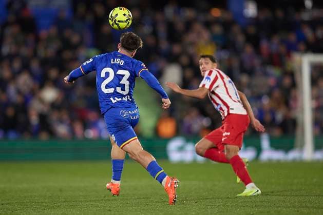 Adrian Liso Getafe CF controls the ball during the LaLiga EA Sports match between Getafe CF v AtlÃ tico Madrid at Coliseum on November 23, 2025 in Getafe, Spain Photo by Manu Reino DeFodi Images