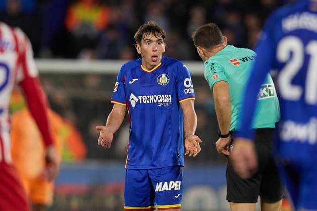 Mario Martin Getafe CF reacts during the LaLiga EA Sports match between Getafe CF v AtlÃ tico Madrid at Coliseum on November 23, 2025 in Getafe, Spain Photo by Manu Reino DeFodi Images