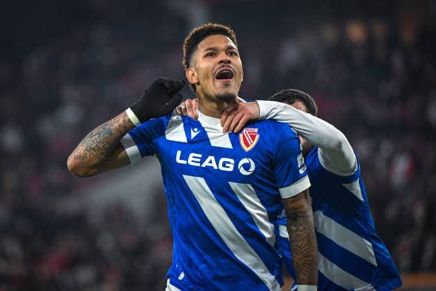Germany, Football, 3 League, Matchday 15, 2025 2026, Rot Weiss Essen vs FC Energie Cottbus, 23 11 2025, Stadion an der Hafenstrasse, Essen, Germany, Justin Butler Energie Cottbus, 31 celebrates the goal for 0 2 Copyright: xMarkusxVerwimpx