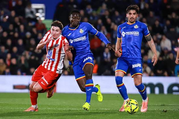 Spanish La Liga EA Sports soccer match Getafe vs Atletico Madrid at Coliseum stadium in Getafe, Madrid, Spain. 23 November 2025 900 Cordon Press  900 CordonxPress LOF - Getafe vs Atletico Madrid