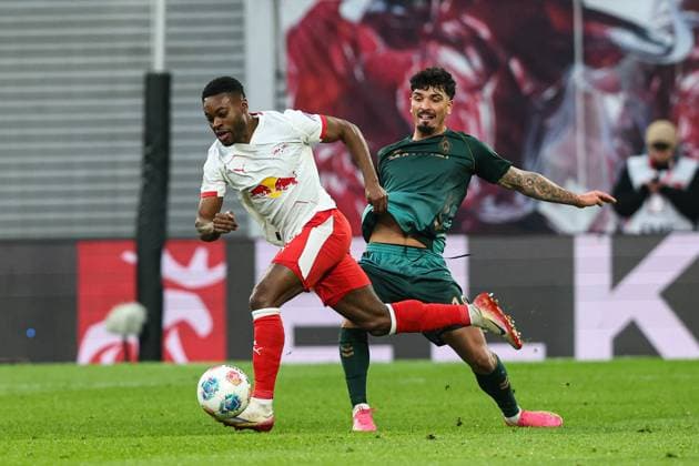 Ridle Baku RB Leipzig,17 vs Cameron Puertas Werder Bremen,18 1 Soccer Bundesliga Season 2025 2026 Point Match RB Leipzig vs Werder Bremen at the Red Bull Arena in Leipzig Action,Soccer,Germany,Man,Men,23 11 2025