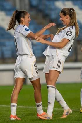 November 24, 2025, Madrid, Madrid, Spain: ROCIO GALVEZ of Real Madrid Femenino CF celebrates a goal during the Spanish Women League, Liga F, football match played between REAL MADRID Womens and SD EIBAR at Alfredo Di Stefano stadium on November 23, 2025, in Valdebebas, Madrid, Spain. Madrid Spain - ZUMAc312 20251124_zsp_c312_016 Copyright: xOscarxManuelxSanchezx