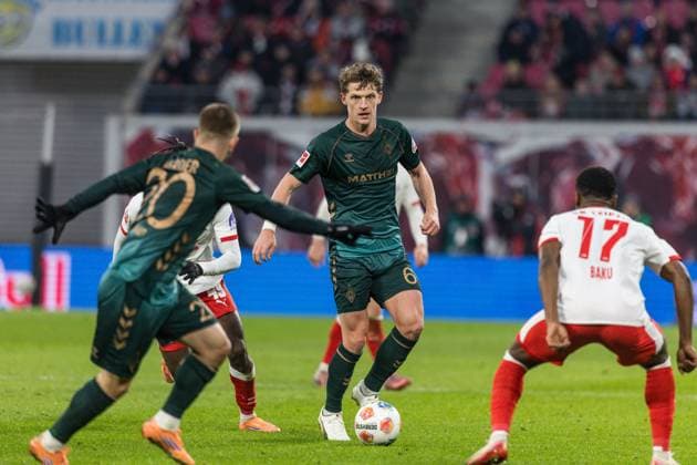 GER, Bundesliga, RB Leipzig SV Werder Bremen 23 11 2025, Red Bull Arena, Leipzig, GER, Bundesliga, RB Leipzig SV Werder Bremen Jens Stage SV Werder Bremen 6 Â nordphotoxGmbHxx xAlexanderxTrienitz nph00051