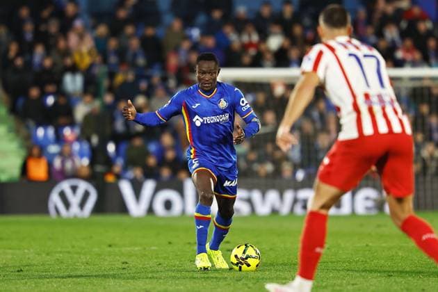 Djene Dakonam (Getafe), NOVEMBER 23, 2025 - Football Soccer : Spanish LaLiga EA Sports match between Getafe CF - Club Atletico de Madrid at the Estadio Coliseum Getafe in Getafe, Spain. Noxthirdxpartyxsales  aflo_311374295