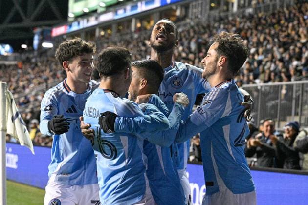 CHESTER, PA - NOVEMBER 23: New York City midfielder Maximiliano Moralez 10 celebrates the opening goal during the Audi Cup playoff game between the Philadelphia Union and New York City FC on November 23rd, 2025 at Subaru Park in Chester, PA. (Photo by Terence Lewis Icon Sportswire) SOCCER: NOV 23 MLS, Fussball Herren, USA Cup Playoffs Philadelphia Union vs New York City FC EDITORIAL USE ONLY Icon251123003