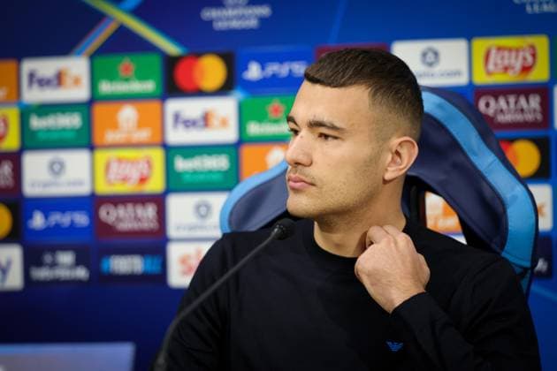 November 24, 2025, Naples, Italy: Napoli™s defender Alessandro Buongiorno attends a press conference, PK, Pressekonferenz in Naples, Italy, 24 November 2025. Napoli will face Qarabag in their UEFA Champions League match on 25 November 2025. ANSA ANTONIO BALASCO Champions: Conte Qarabag Rivelazione, Napoli Pieno Di Energia  - ZUMAa110 20251124_zaf_a110_012 Copyright: xAntonioxBalascox