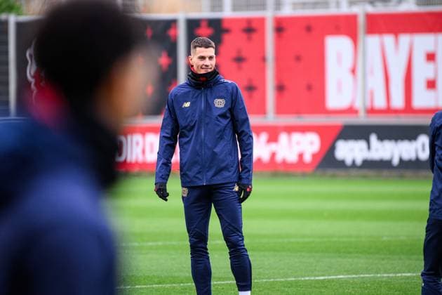 LEVERKUSEN, GERMANY - 24 NOVEMBER, 2025: Patrik Schick - The practice of Bayer 04 Leverkusen before UEFA Champions League match vs Manchester City at BayArena.  Copyright: xVITALIIxKLIUIEVx