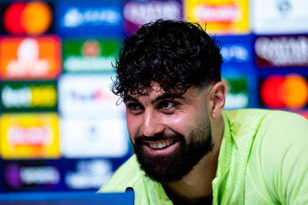 MANCHESTER, ENGLAND - NOVEMBER 24: Josko Gvardiol of Manchester City attends a press conference, PK, Pressekonferenz ahead of the UEFA Champions League 2025 26 League Phase MD5 match between Manchester City and Bayer 04 Leverkusen at Manchester City Football Academy on November 24, 2025 in Manchester, England. (Photo by Rene Nijhuis) SPO  Copyright: xRenexNijhuis