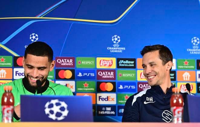 Galatasaray v Royale Union Saint-Gilloise - UEFA Champions League Media Activities 24 11 2025 ISTANBUL, TURKEY - NOVEMBER 24 : Zorgane Adem midfielder of Union Saint-Gilloise and Hubert David head coach of Union Saint-Gilloise talking to the press during a press conference, PK, Pressekonferenz ahead of the UEFA Champions League 2025 26 League Phase MD5 match between Galatasaray and Royale Union Saint-Gilloise on November 24, 2025 in Istanbul, Turkey, 24 11 2025 Istanbul Turkey  Copyright: xPeterxDexVoechtx