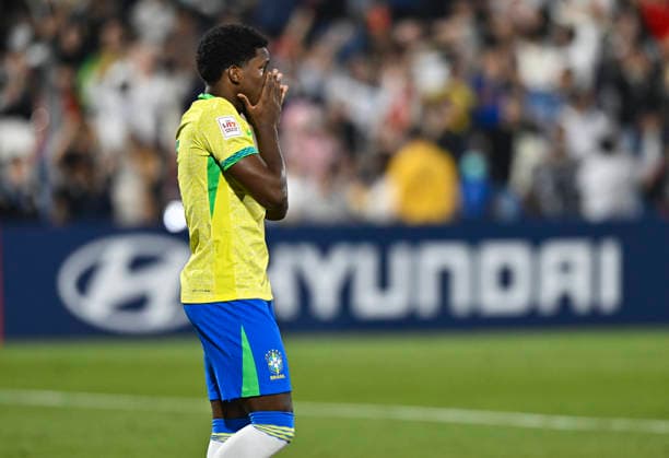 Portugal v Brazil : Semi-final- FIFA U-17 World Cup Qatar 2025 Ruan Pablo of Brazil reacts after missing a penalty in the penalty shootout during the FIFA U-17 World Cup Qatar 2025 Semi-final match between Portugal and Brazil in Doha, Qatar, on November 24, 2025. DOHA Qatar Copyright: xNOUSHADxTHEKKAYILx