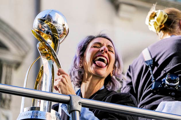 NEW YORK, NY- NOVEMBER 24 : Gotham FC celebrates their 2025 National Women s Soccer League Championship win with a parade in downtown Manhattan on November 24, 2025 in New York City. Copyright: xKatiexGodowskix