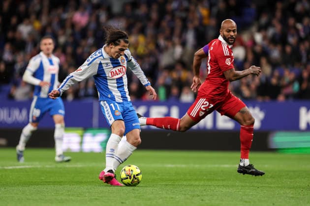 November 24, 2025, Cornella, Barcelona, SPAIN: Pere Milla of RCD Espanyol in action during the Spanish league, La Liga EA Sports, football match played between RCD Espanyol and Sevilla FC at RCDE Stadium on November 24, 2025 in Cornella, Barcelona, Spain. Cornella SPAIN - ZUMAa181 20251124_zaa_a181_059 Copyright: xJavierxBorregox