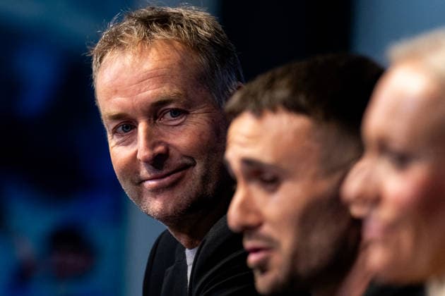 MANCHESTER, ENGLAND - NOVEMBER 24: Bayer 04 Leverkusen head coach Kasper Hjulmand during a press conference, PK, Pressekonferenz ahead of the UEFA Champions League 2025 26 League Phase MD5 match between Manchester City and Bayer 04 Leverkusen at the City of Manchester Stadium on November 24, 2025 in Manchester, England. (Photo by Rene Nijhuis) SPO  Copyright: xRenexNijhuis
