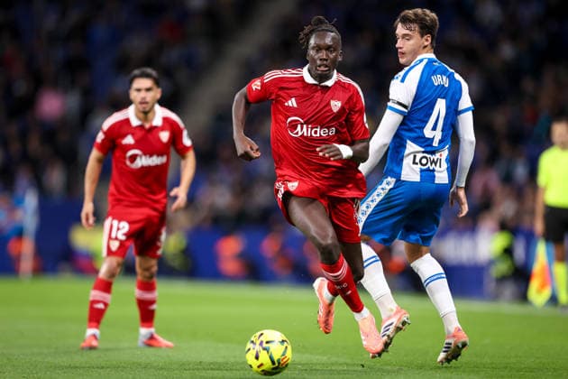 RCD Espanyol vs Sevilla BARCELONA, CA - 24.11.2025: RCD ESPANYOL VS SEVILLA - Batista Mendy in action during RCD Espanyol vs Sevilla held at RCDE Stadium in Barcelona, CA. (Photo: Santiago Regaira Fotoarena) x2847711x  SantiagoxRegaira