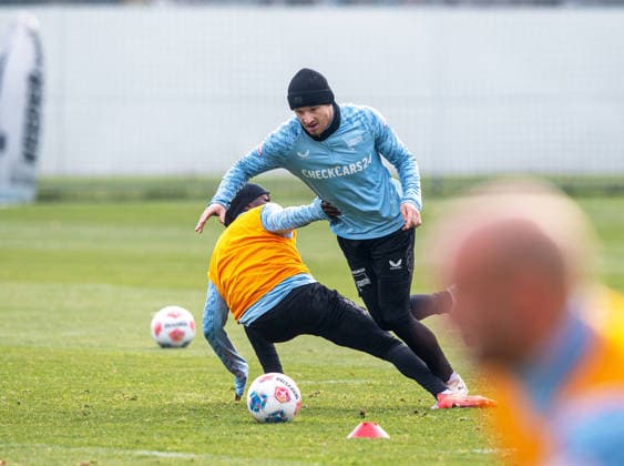 Soccer, Men, Season 2025 26, 2 Bundesliga, Hertha BSC, Training, f l Boris Mamuzah Lum Hertha BSC , Pascal Klemens Hertha BSC , 25 11 2025, Copyright: xSebastianxRäppold MatthiasxKochx