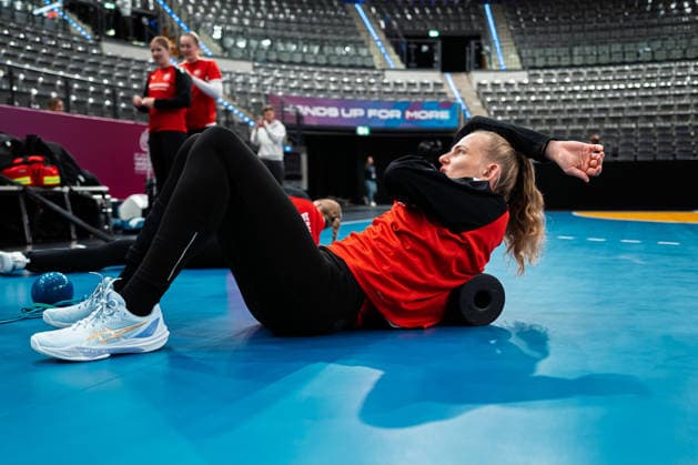 Handball, Women Germany Training Press conference Annika Lott Germany Stuttgart Porsche Arena Baden Württemberg Germany