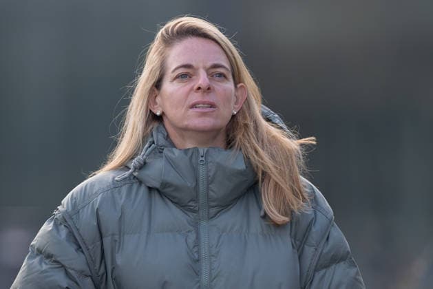 Training German national womens soccer team Sports Director Nia Künzer Training the womens national team before the UEFA Womens Nations League final on November 25, 2025 in Frankfurt am Main, Frankfurt am Main Hesse Germany DFB Campus