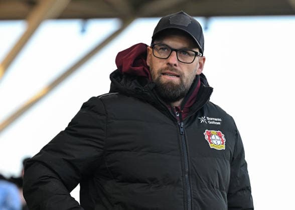 Manchester, England, 25th November 2025. Kevin Brok manager of Bayer Leverkusen ahead of the Manchester City U19 vs Bayer Leverkusen U19 UEFA Youth League match at the Academy Stadium, Manchester. Picture credit should read: Cody Froggatt Sportimage EDITORIAL USE ONLY. No use with unauthorised audio, video, data, fixture lists, club league logos or live services. Online in-match use limited to 120 images, no video emulation. No use in betting, games or single club league player publications. SPI_002_CF_MANCHESTER_CITY_U19_V_BAYER_LEVERKUSEN_U19 SPI-4326-0002