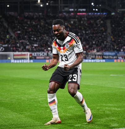 Fussball International Qualifikation WM 2026 in Leipzig Gruppe A 6. Spieltag Deutschland - Slowakei 17.11.2025 JUBEL Ridle Baku (Deutschland) *** Football International Qualification World Cup 2026 in Leipzig Group A 6 Matchday Germany Slovakia 17 11 2025 JUBEL Ridle Baku Germany