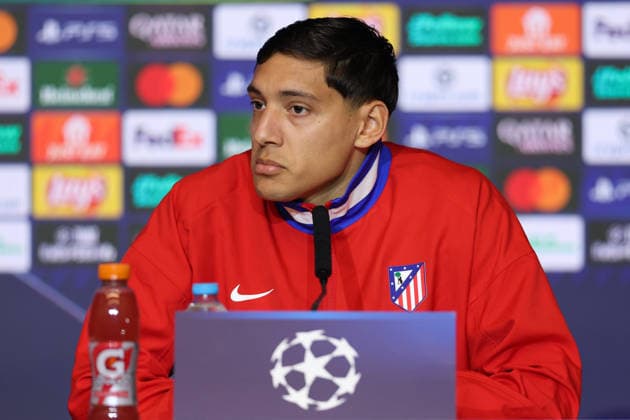 November 25, 2025, Madrid, Madrid, SPAIN: Nahuel Molina of Atletico de Madrid attends the press conference, PK, Pressekonferenz ahead of the UEFA Champions League 2025 26 match between Atletico de Madrid and Inter Milan at Riyadh Air Metropolitano stadium on November 25, 2025 in Madrid, Spain Madrid SPAIN - ZUMAa181 20251125_zaa_a181_007 Copyright: xIrinaxR.xHipolitox